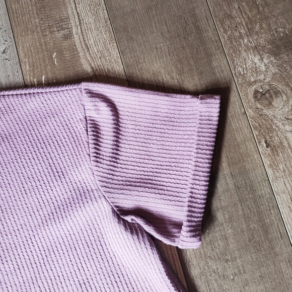 Francesca's Blue Rain Becca Boxy Soft Rib Knit Tee Women's Size Small NWOT - Picture 9 of 16